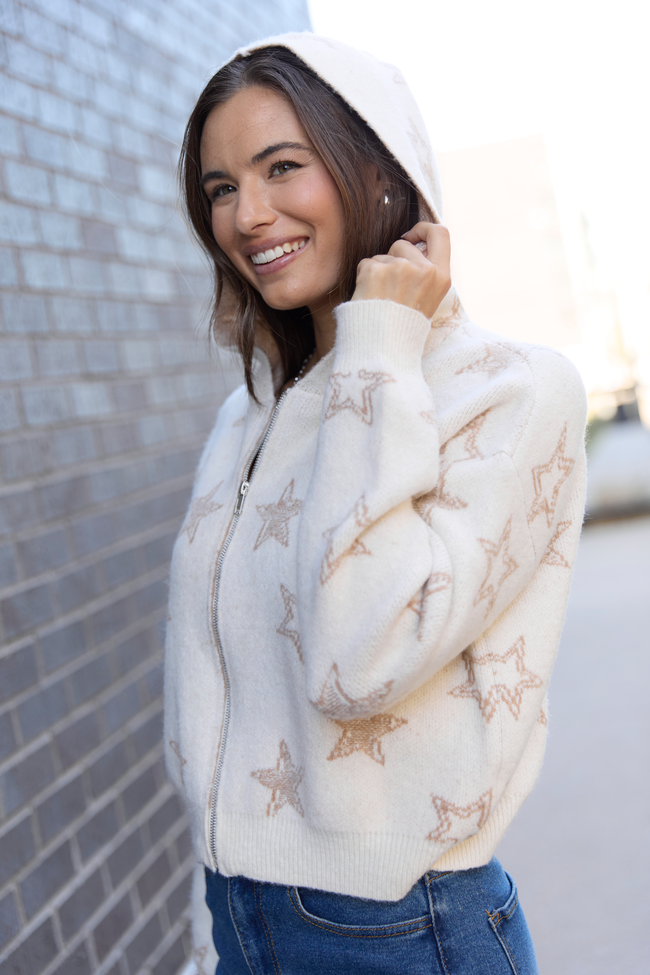 June Star Print Zip Up Sweater SALE