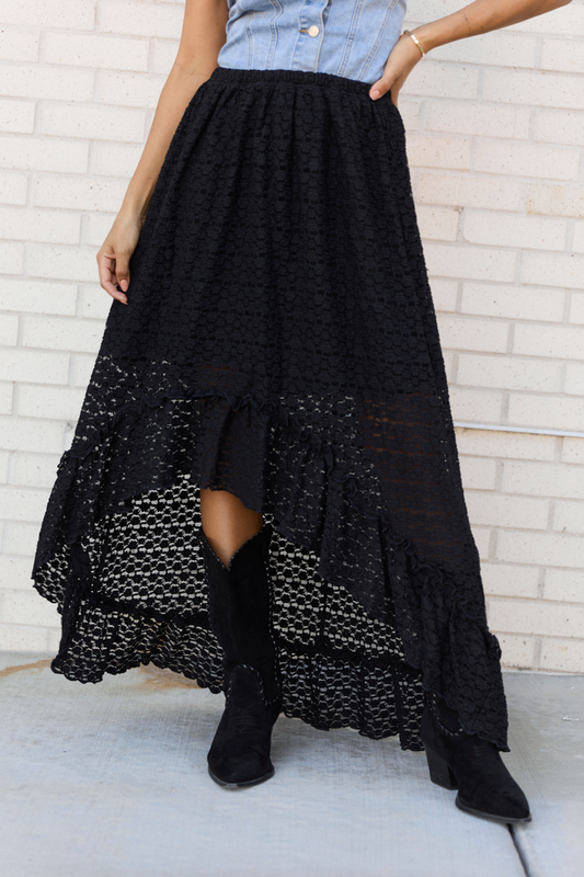 Wrenlee Black Lace Skirt FINAL SALE