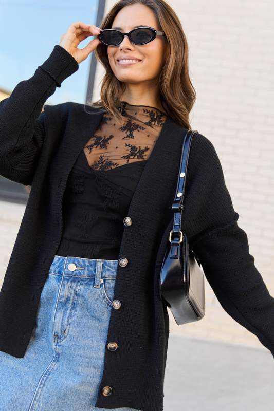 Portia Black Long Cardigan SALE