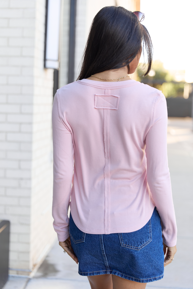 McClaine Blush Long Sleeve Henley SALE