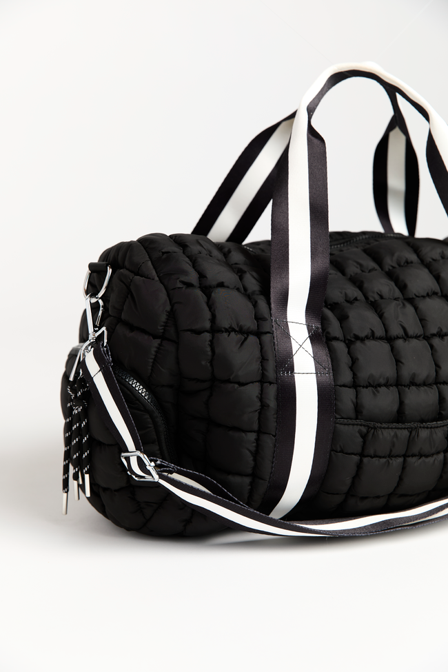 Haylie Active State Black Quilted Duffle Bag