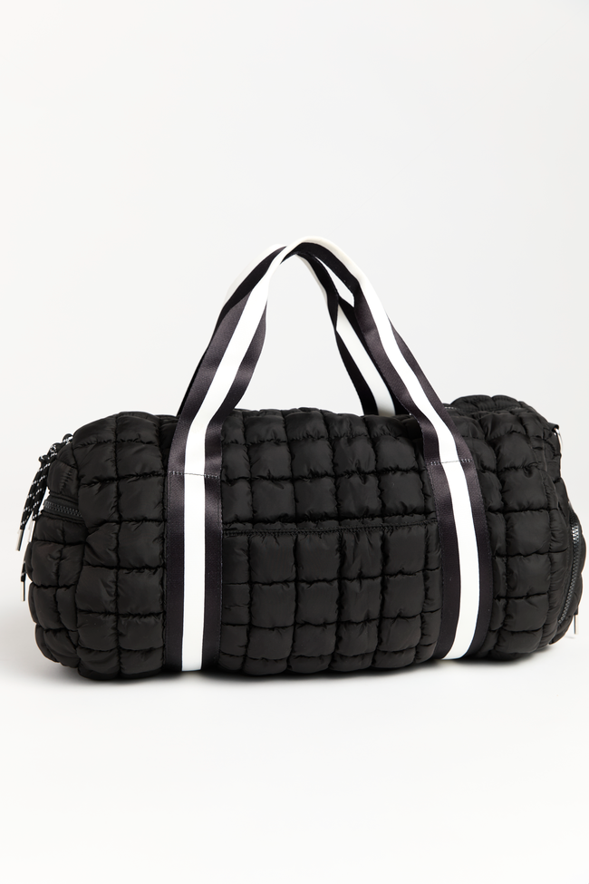 Haylie Active State Black Quilted Duffle Bag