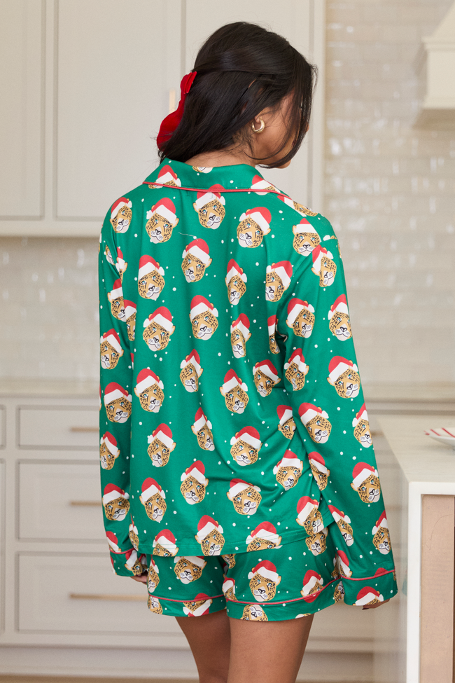 Santa Cheetah Green Pajama Set SALE