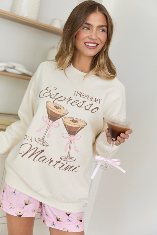 Espresso Martini Cream Graphic Sweatshirt