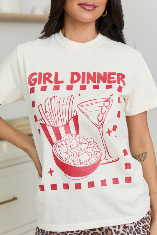 Girl Dinner Ivory Graphic Tee
