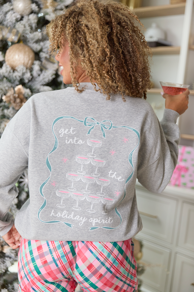 Holiday Spirit Light Grey Graphic Sweatshirt