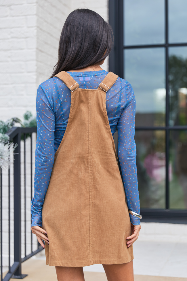 Chase Camel Corduroy Overall Dress