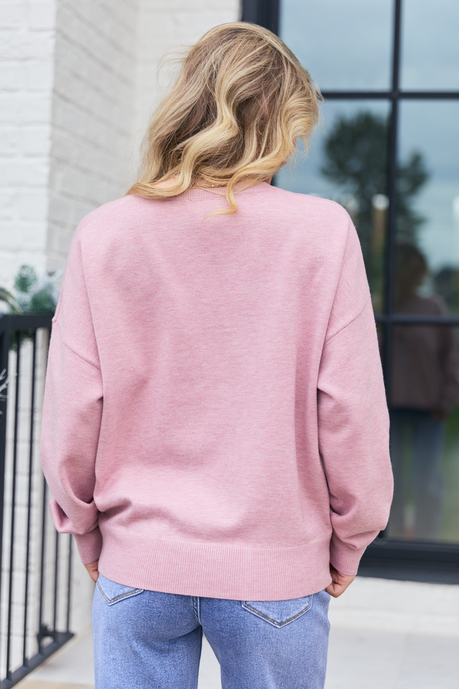 Pink Santa Martini Crewneck Sweater SALE
