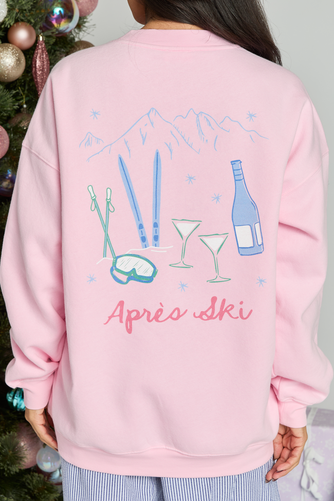 Apres Ski Light Pink Graphic Sweatshirt