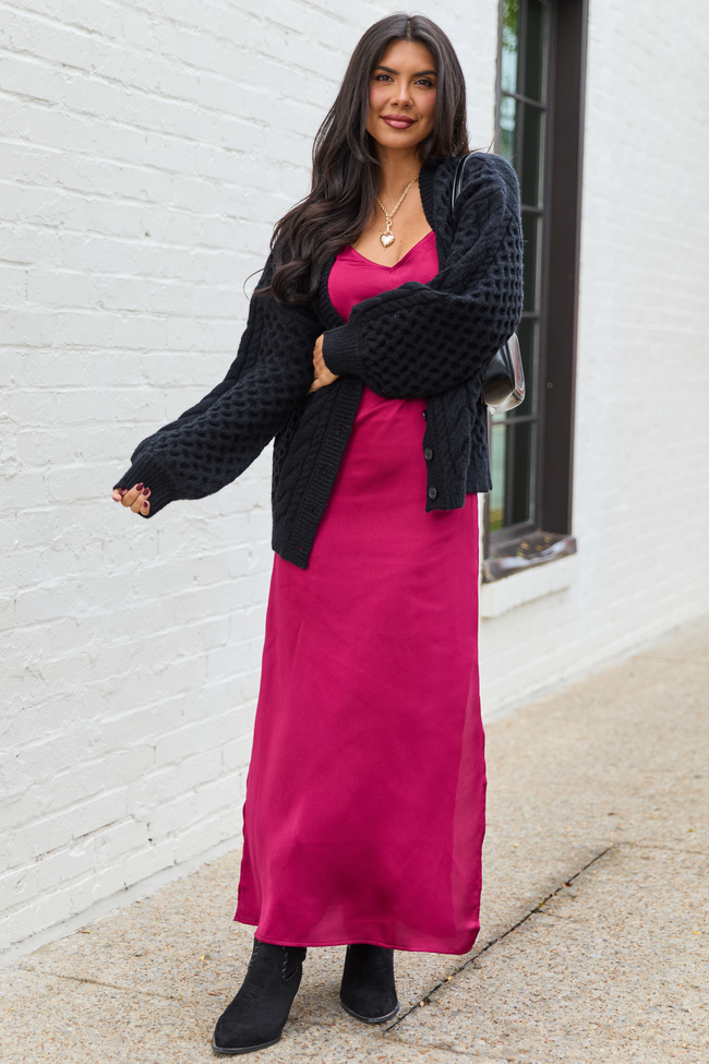 Louisa Black Cable Knit Cardigan SALE