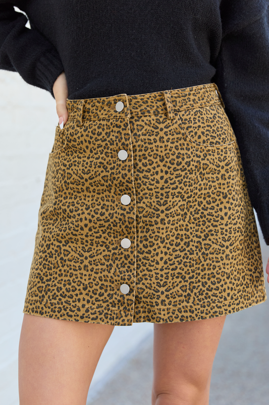 Skyler Brown Leopard Mini Skirt
