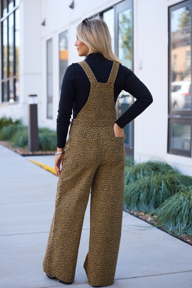 Brinley Leopard Denim Overalls