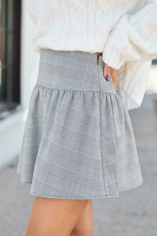 Alpine Black Plaid Mini Skirt