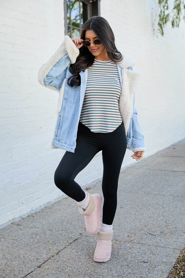 Camden Pink Multi Stripe Long Sleeve Top