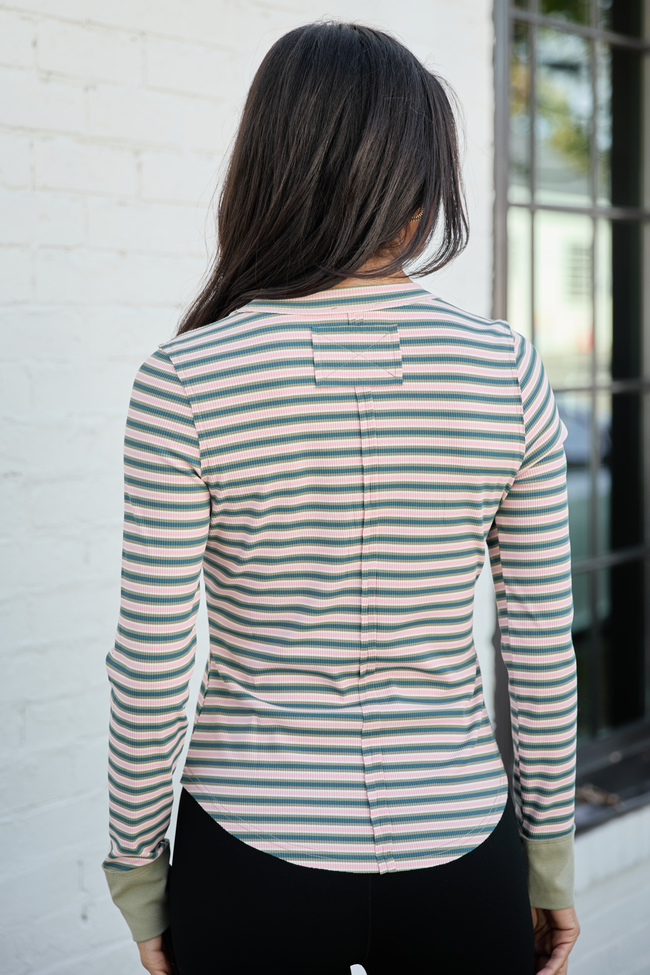 Camden Pink Multi Stripe Long Sleeve Top