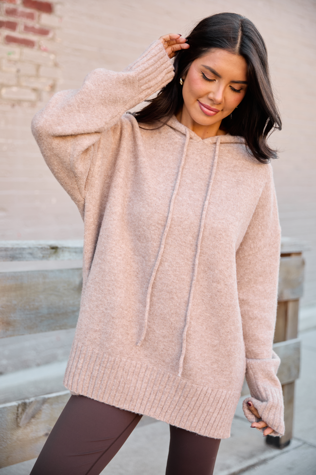 Etta Heathered Oat Hooded Sweater SALE
