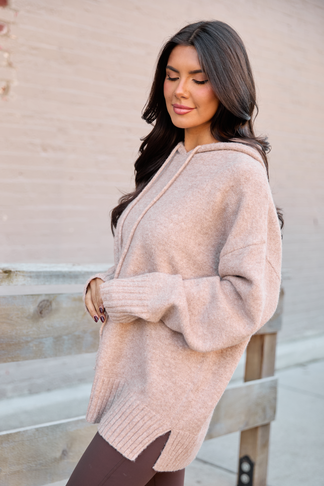 Etta Heathered Oat Hooded Sweater SALE
