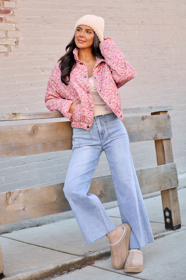 Rue Pink Floral Corduroy Jacket SALE