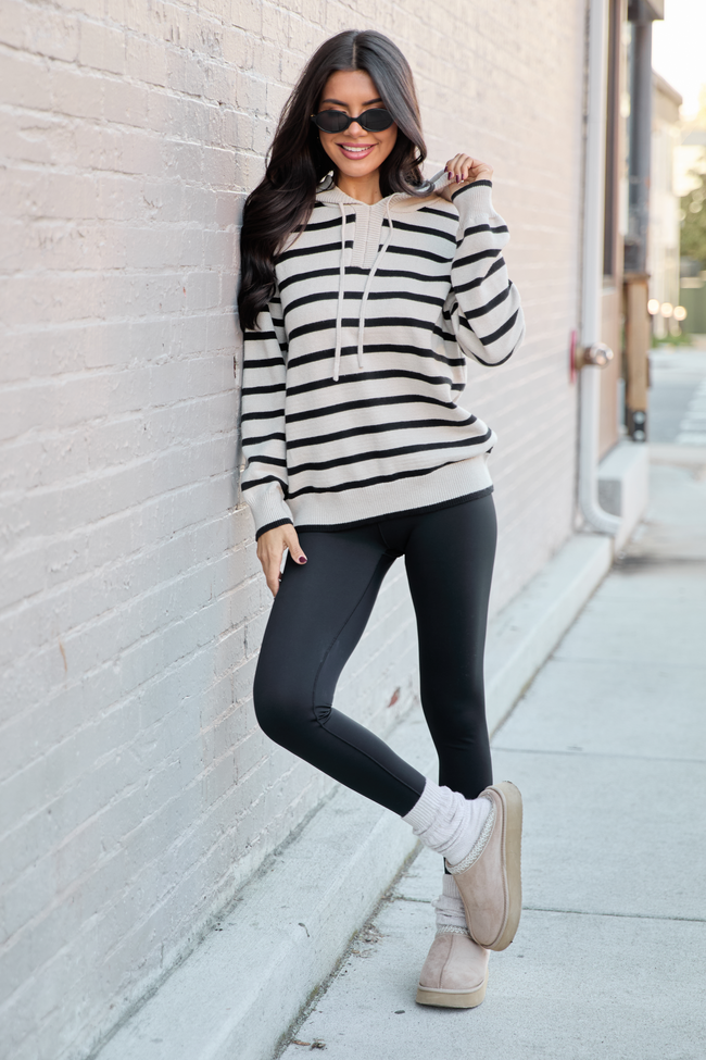 Blanche Tan And Black Striped Hoodie SALE