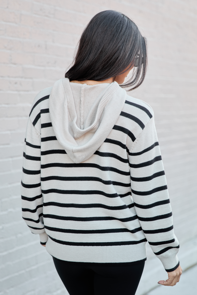 Blanche Tan And Black Striped Hoodie SALE