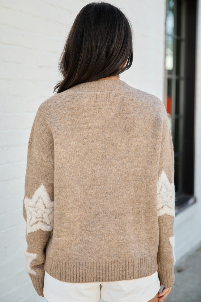 More Than Wishes Brown Star Cardigan SALE
