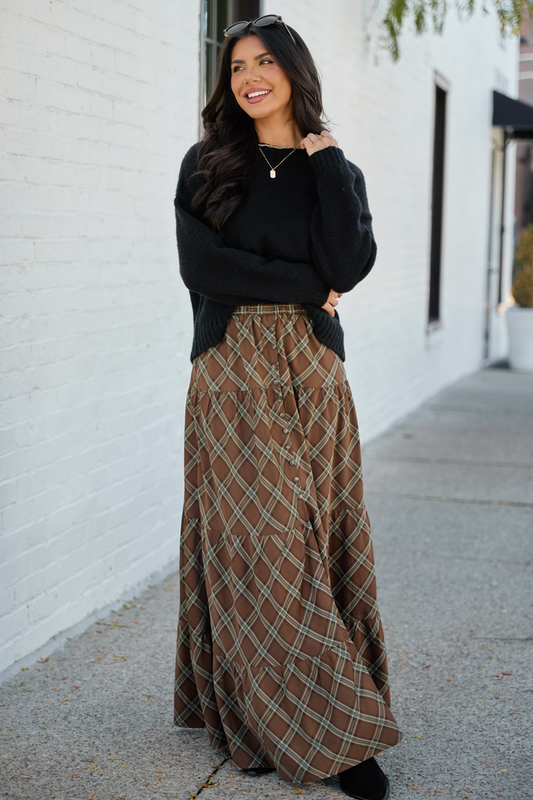 Cassidy Plaid Maxi Skirt