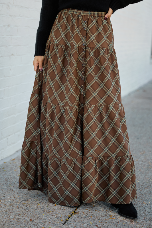 Cassidy Plaid Maxi Skirt