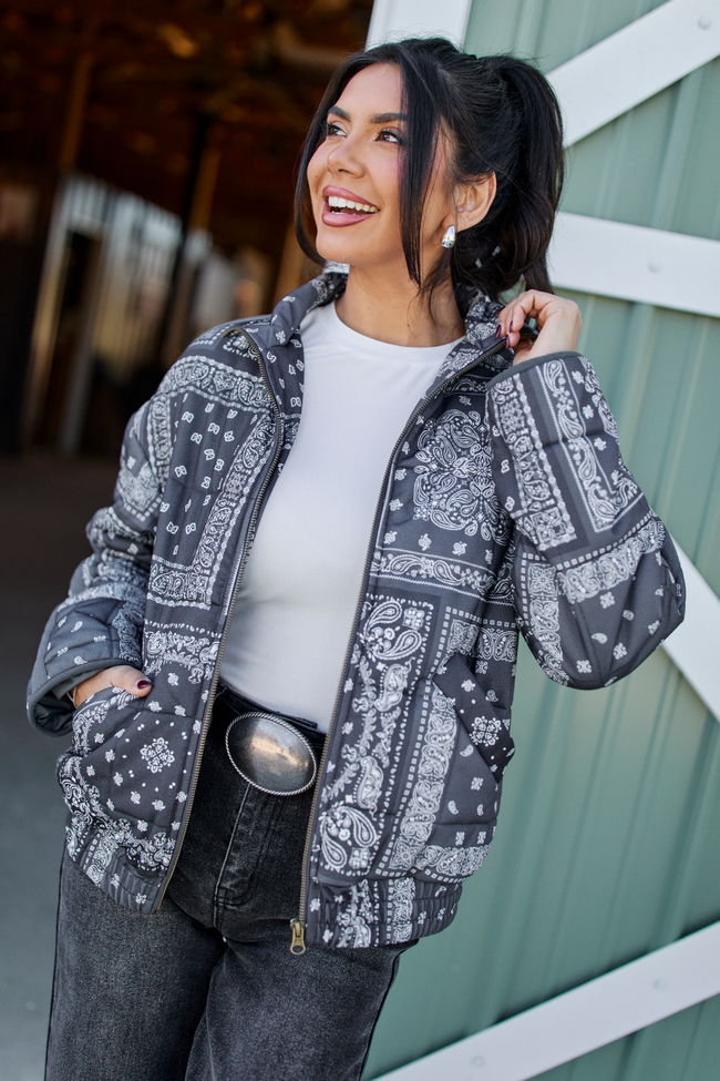 Kayla Bandana Print Puffer Coat SALE