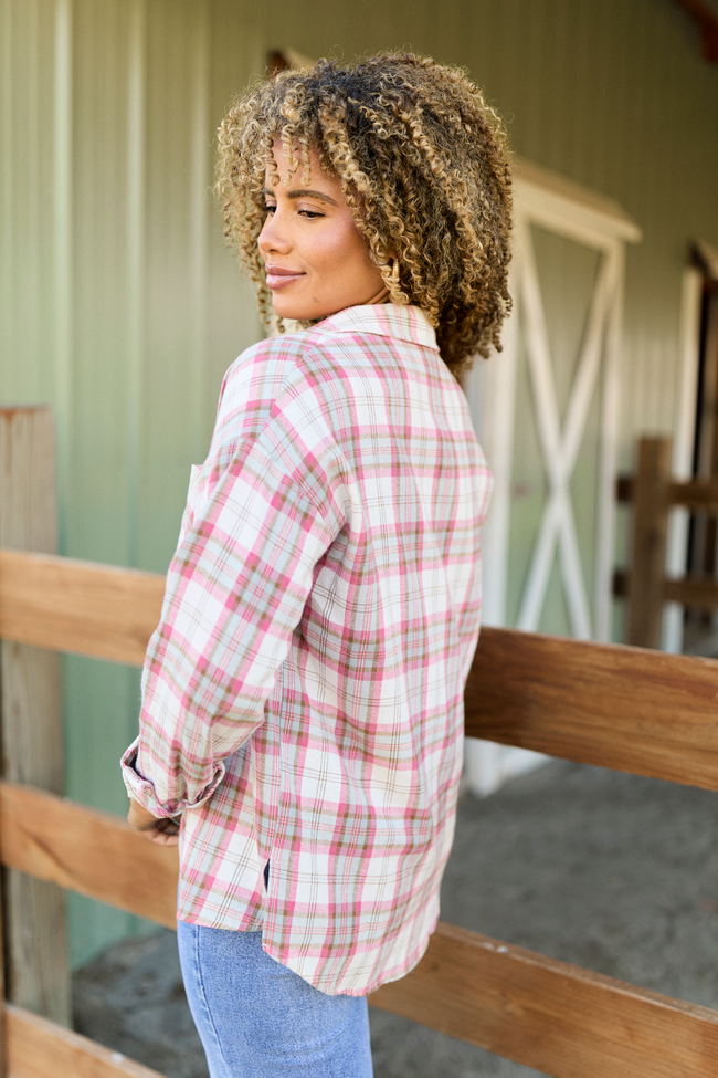 Rory Red Plaid Flannel Button Down Top SALE