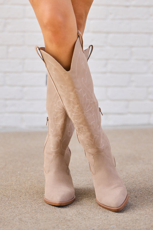 Shania Tan Tall Cowboy Boots