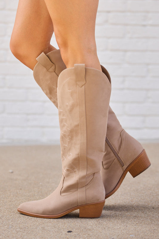 Shania Tan Tall Cowboy Boots