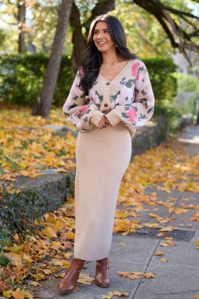 Priya Tan Sweater Maxi Skirt SALE