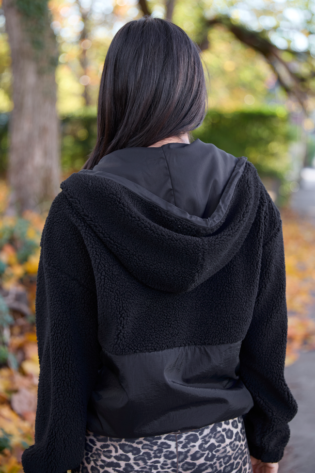 Belinda Black Fleece Pullover Jacket SALE