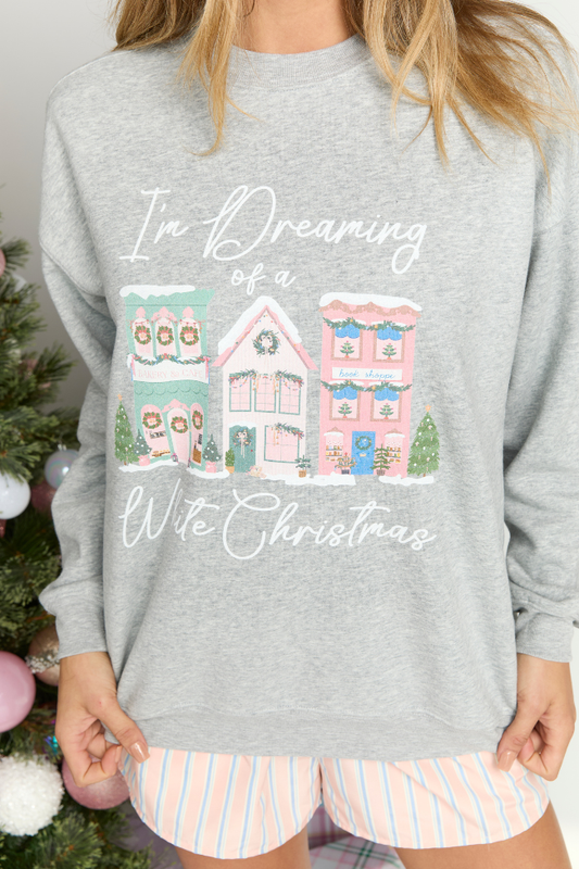 Christmas Village Light Grey Graphic Sweatshirt