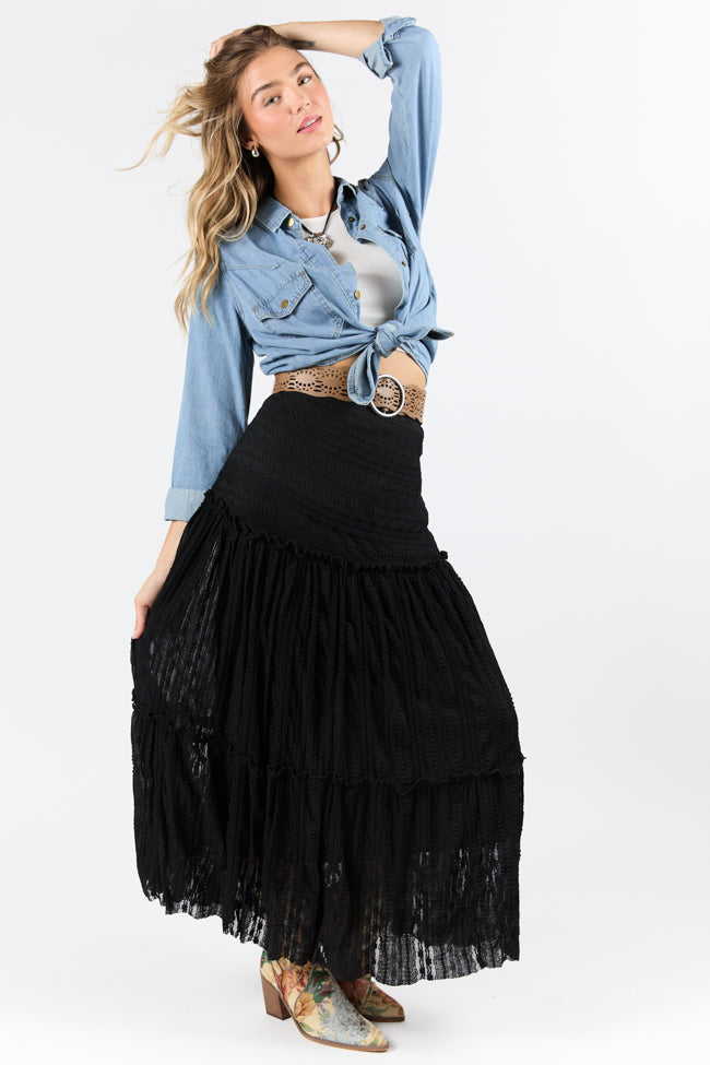 Gussied Up Yoke Detail Chambray Button Down Shirt FINAL SALE