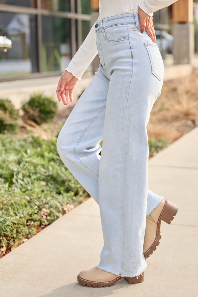 Kelsea Light Wash Wide Leg Jeans