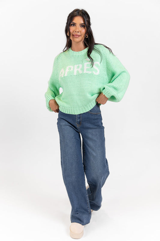 Apres Party Green Sweater SALE