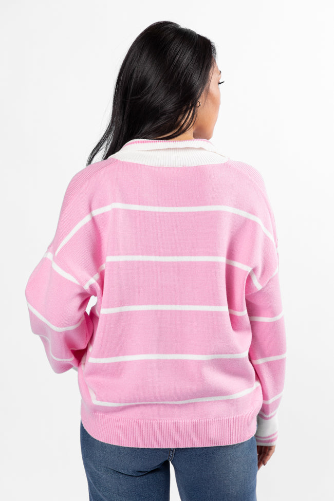 Imagine That Pink Striped Collared Sweater SALE