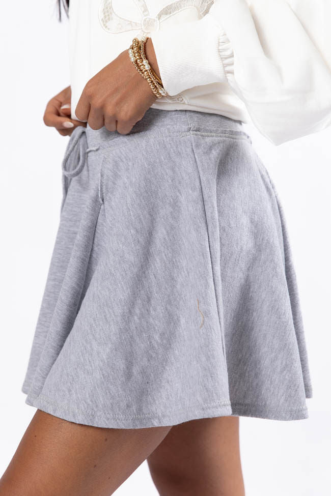 Where To Next Grey Knit Skort FINAL SALE