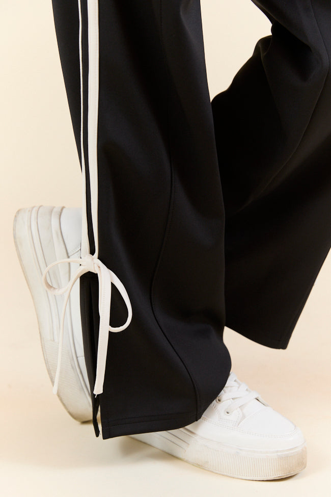 Push The Limits Black Bow Detail Track Pants FINAL SALE