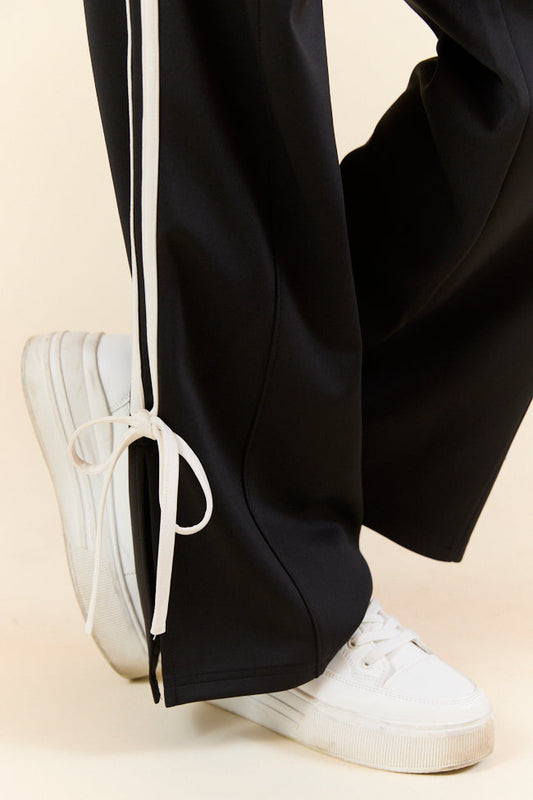Push The Limits Black Bow Detail Track Pants FINAL SALE