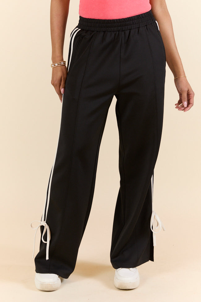 Push The Limits Black Bow Detail Track Pants FINAL SALE