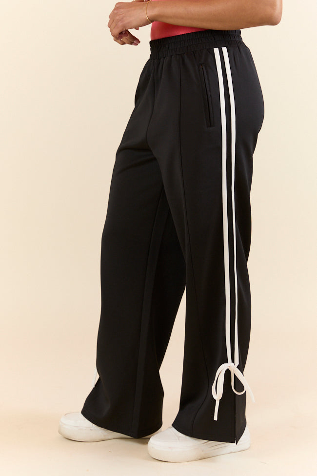 Push The Limits Black Bow Detail Track Pants FINAL SALE