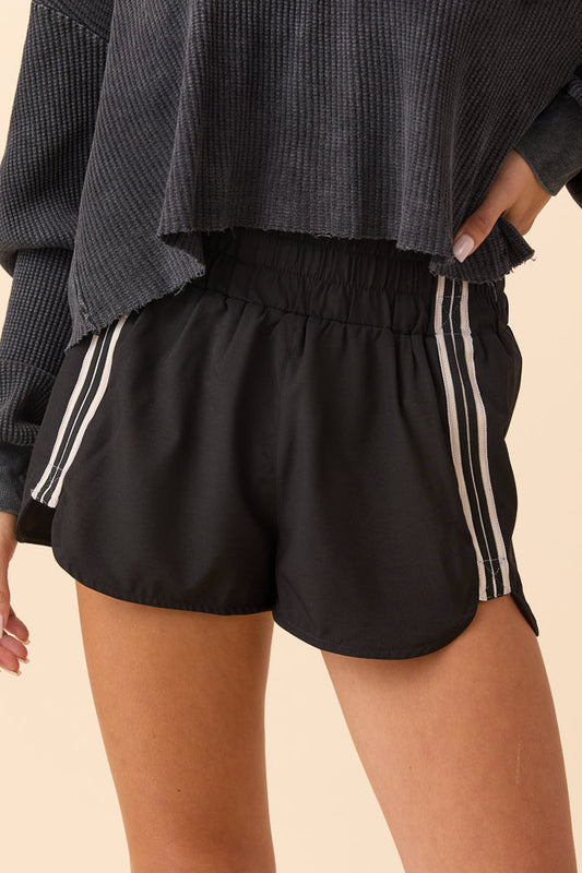 Tempest Black Striped Trim Detail Active Shorts FINAL SALE