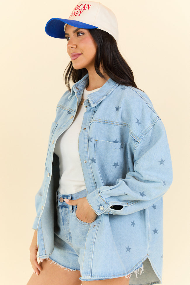 Born To Shine Star Denim Shirt FINAL SALE
