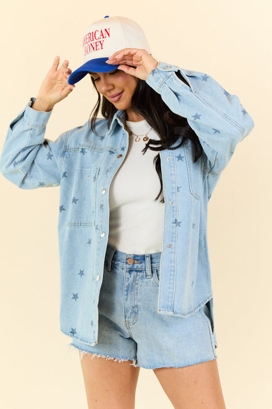 Born To Shine Star Denim Shirt FINAL SALE