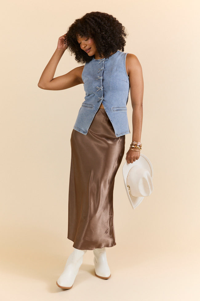 Western Ties Bow Denim Vest