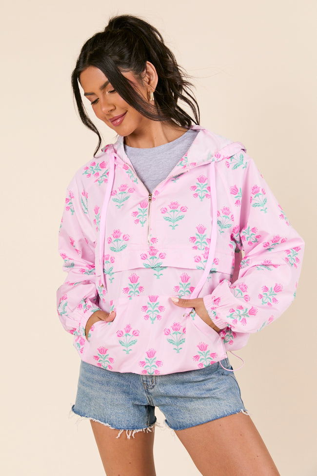 Delilah Pink Block Floral Pullover FINAL SALE