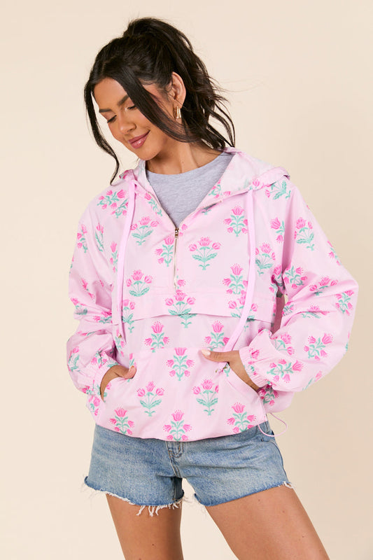 Delilah Pink Block Floral Pullover FINAL SALE