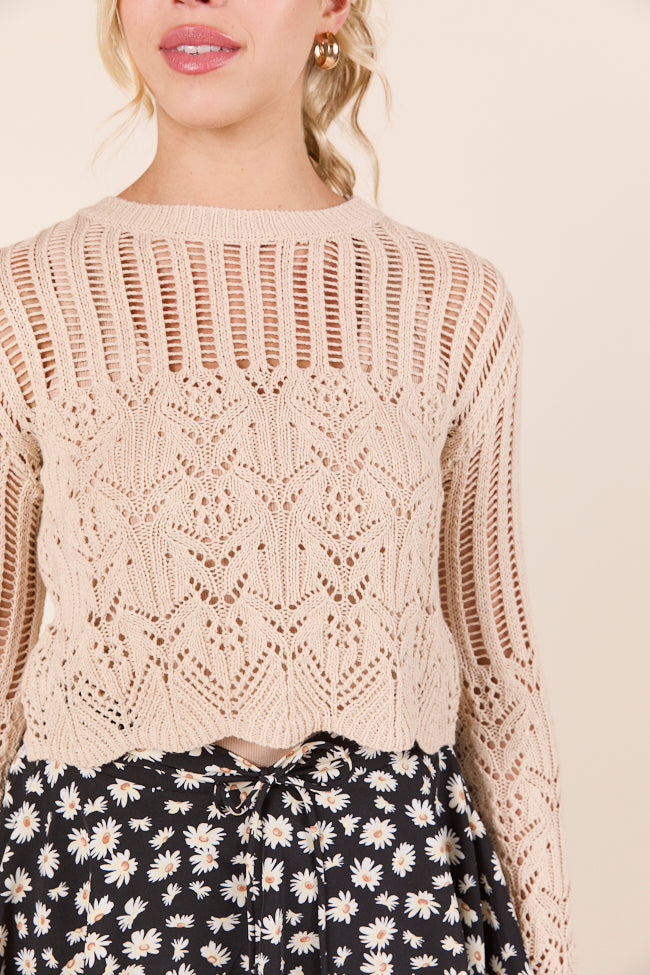 Jenn Natural Open Knit Sweater SALE